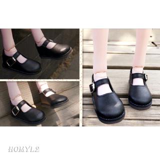 1:3 BJD Ankle Strap Black PU Leather Shoes for 60cm SD DD DOA Doll Dress Up