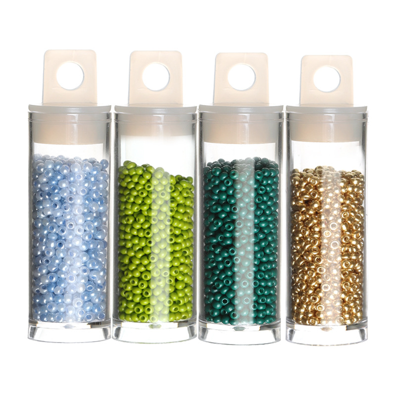 Hộp 1000 hạt xỏ lỗ bằng thủy tinh hình tròn đường kính 2mm dùng làm trang sức