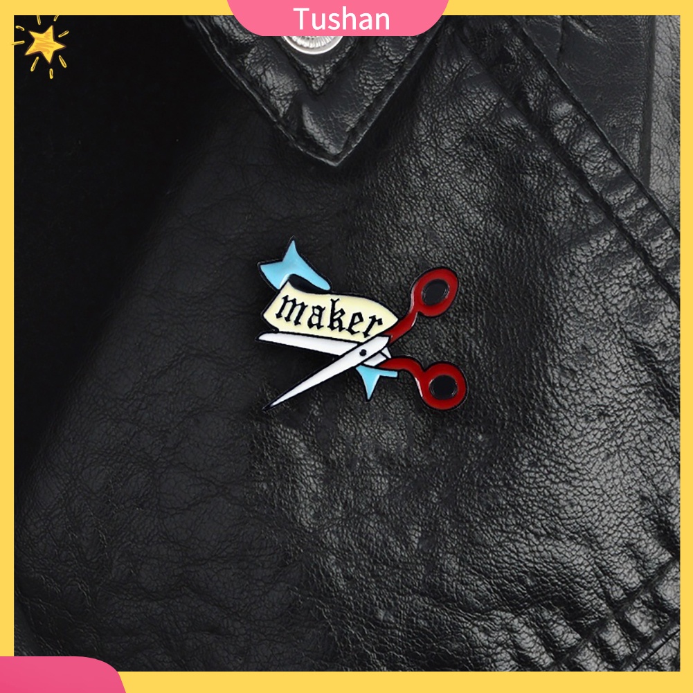 Trâm Cài Áo Hình Kéo Và Ruy Băng