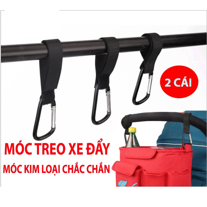 MÓC TREO BA LÔ BỈM SỮA, ĐỒ DÙNG GẮN VÀO XE ĐẨY EM BÉ