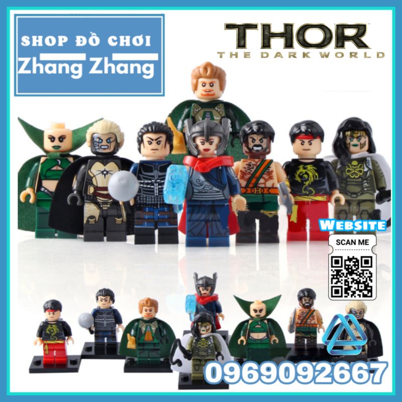 Đồ chơi Xếp hình Thor The Dark World Jane Foster Hogun Fandral Viper Malekith Heracles Moon Dragon Shang Chi Xinh X0176