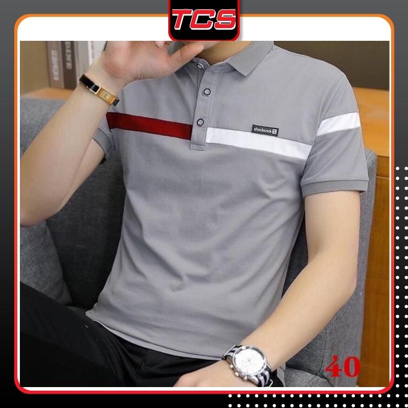 Áo thun POLO nam ,áo phông cổ bẻ ngắn tay in sọc ngang vải Cotton kháng khuẩn, chống nhăn, thoáng mát TCS nhiều màu