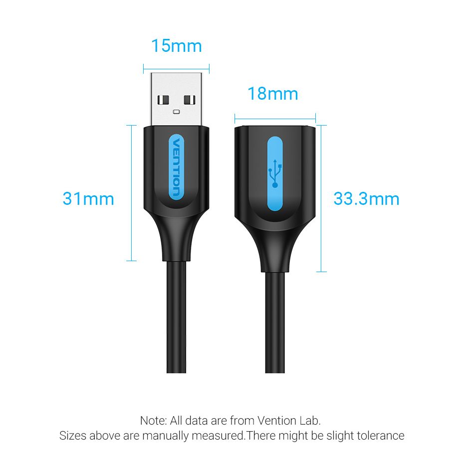 Dây cáp nối dài VENTION USB 2.0 480mbps tùy chọn màu sắc