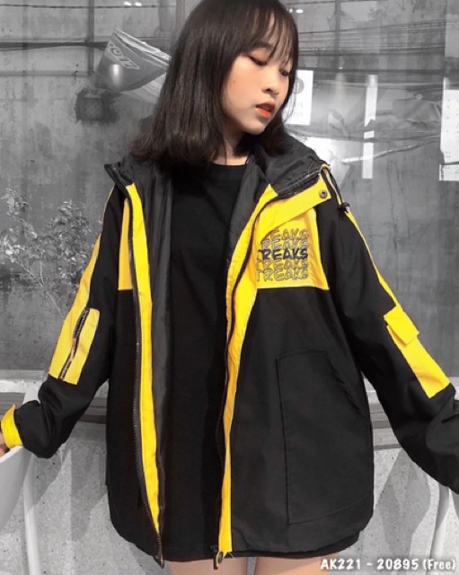🌵 𝐓𝐡𝐞 𝐔𝐥𝐳𝐳𝐚𝐧𝐠 🌵 221 Áo Khoác Dù 2 Lớp Phối Đen Vàng Hottrend | BigBuy360 - bigbuy360.vn