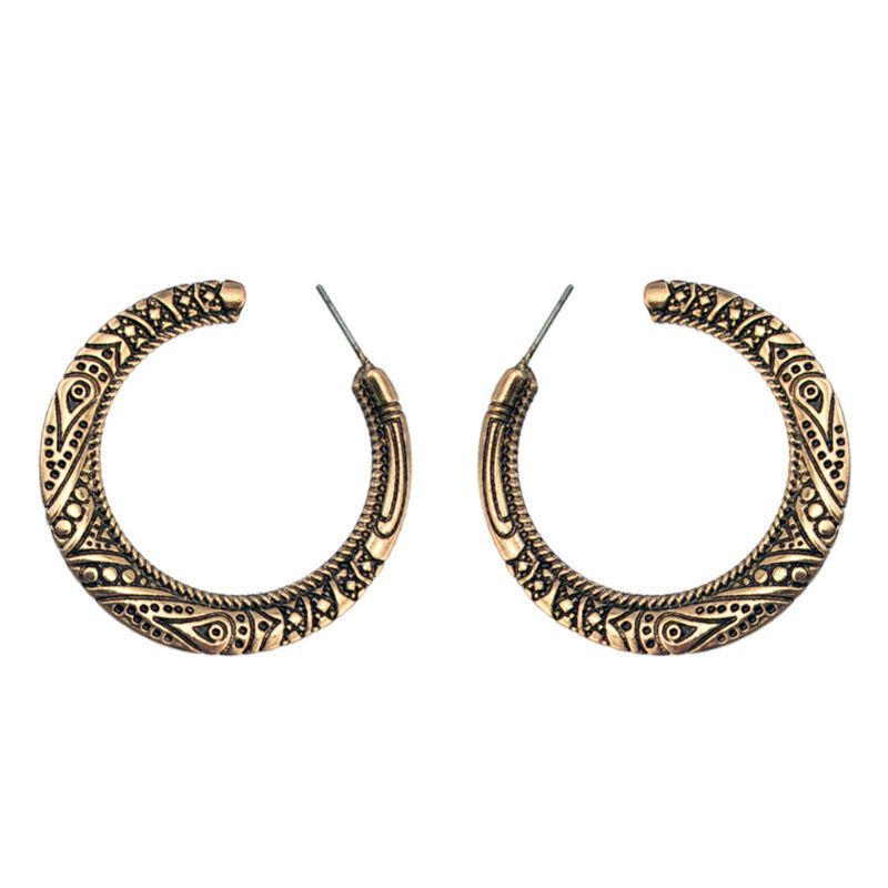 Bông Tai Mạ Vàng / Bạc Hình Tròn Phong Cách Boho Cho Nữ
