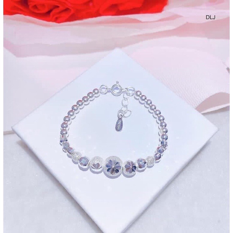 Lắc tay cho bé, lắc bi cầu phay hoa thị chuẩn bạc ta - Kho sỉ bạc Nhất Linh