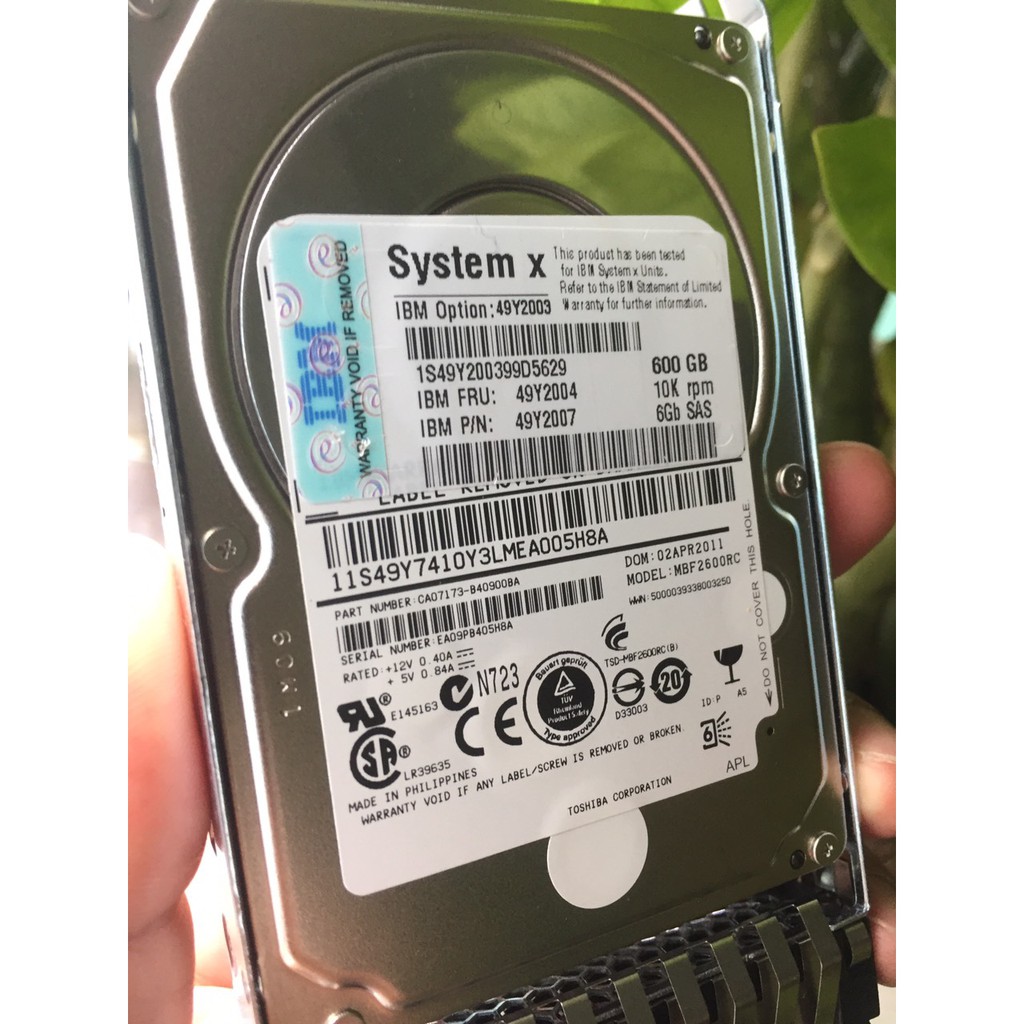 Ổ cứng máy chủ IBM 600GB, 300GB 10K 6Gbps SAS 2.5"