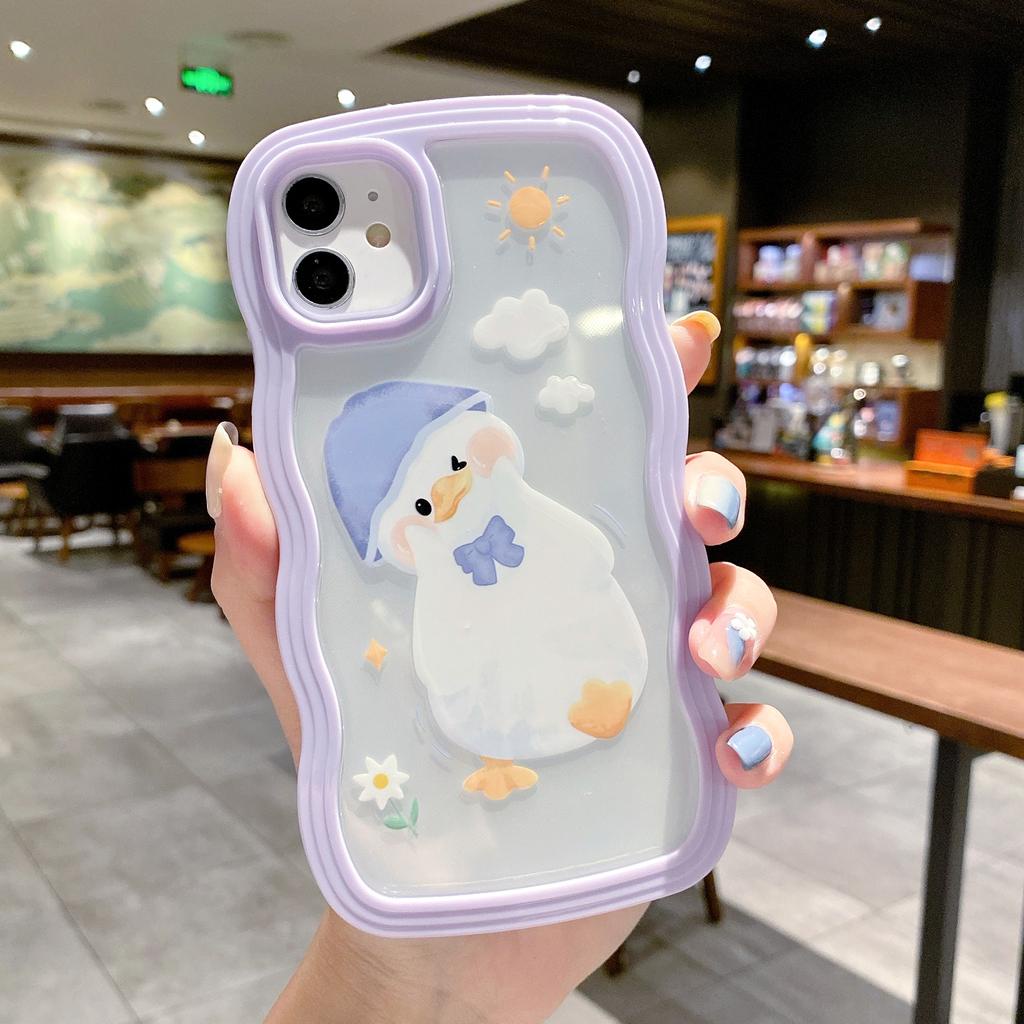 Ốp Điện Thoại Hình Chú Vịt Hoạt Hình 2 Trong 1 Cho iPhone 13promax 12 11 X XR XSMAX