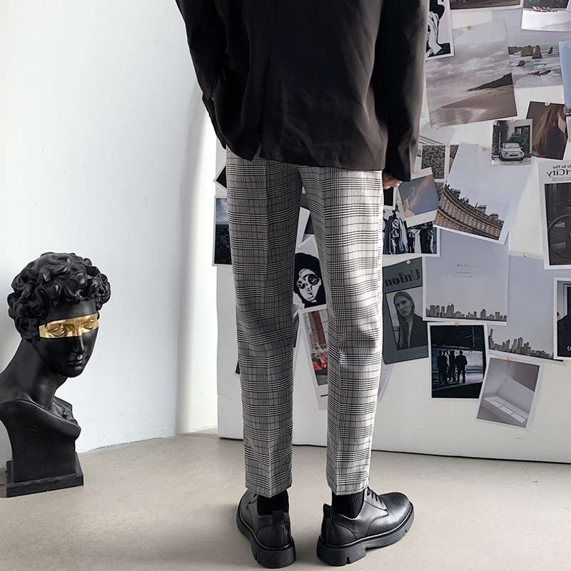 Quần dài họa tiết ca rô thời trang size S-3XL dành cho nam