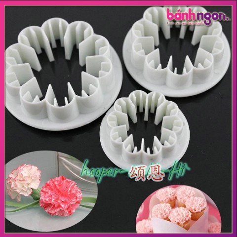 Bộ cutter tạo hình 3d (Fondant) hình hoa 10 cánh