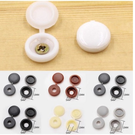 Set bộ 10 Nắp Nhựa Bảo Vệ nút che đậy đầu Ốc bu long Chụp Vít  Nội Thất vách cửa tapi Xe Hơi ô tô 5mm 5 ly màu đen