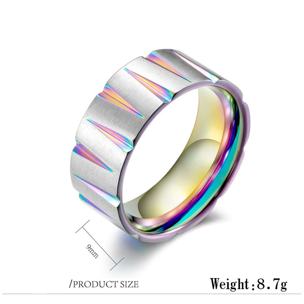 Nhẫn thép titan nhiều màu sắc thời trang cho nam qf035