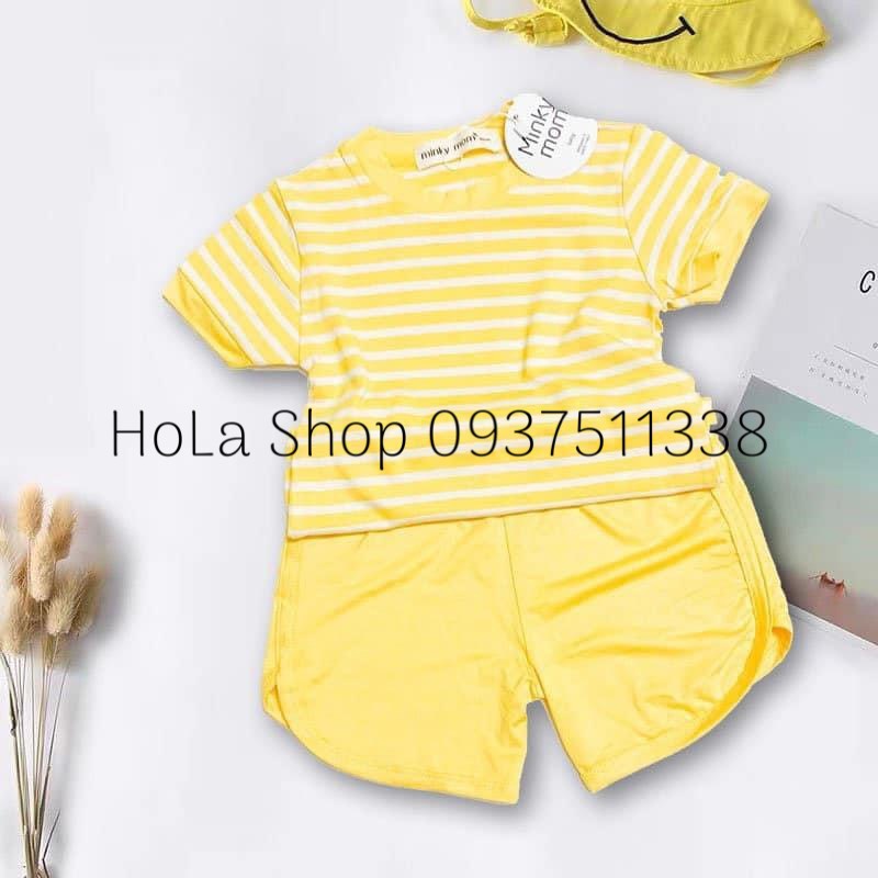 Bộ Cộc Sọc Minky Mom Thun Lạnh-Th112 Chất Vải Thun Lạnh, An Toàn Cho Bé Vì Không Bị Xù Lông
