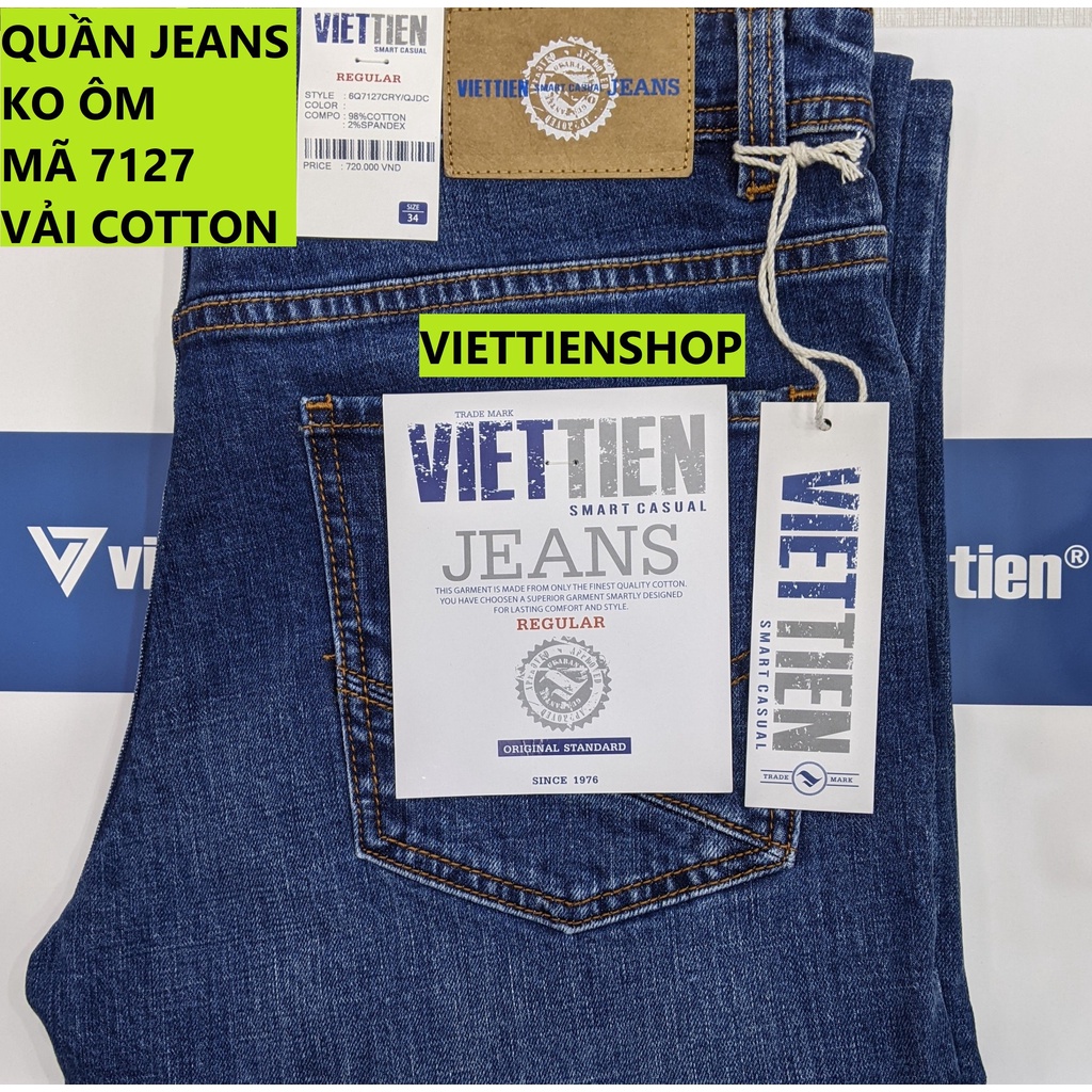 (7127 JR) QUẦN JEANS VIỆT TIẾN FORM THOẢI MÁI, RỘNG RÃI REGULAR