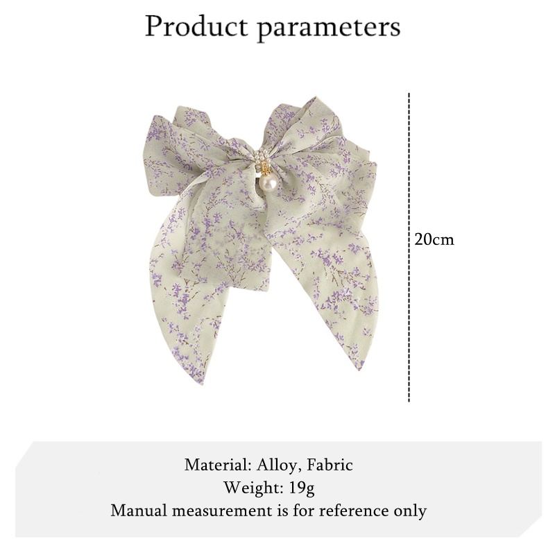 Kẹp Tóc Mỏ Vịt Thắt Nơ Lưng Bằng Vải In Họa Tiết Hoa Nhỏ Ngọt Ngào Cho Nữ