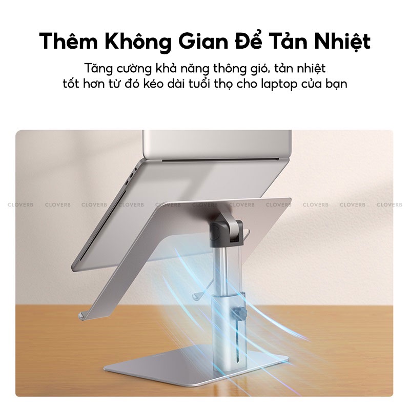Giá Đỡ Laptop Baseus Tản Nhiệt Nhanh Bằng Nhôm Điều Chỉnh Độ Cao Và Nhiều Góc Độ Chắc Chắn Ổn Định Cho Máy 11 - 17 Inch
