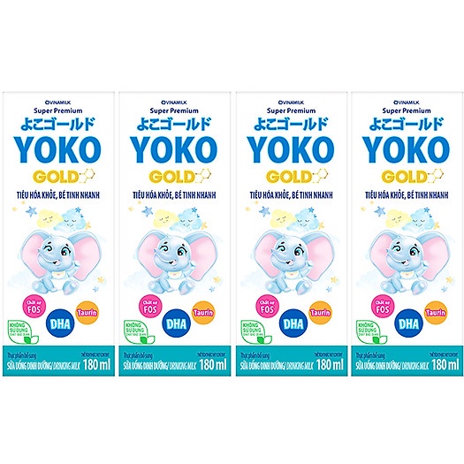 Lốc 4 HỘP SỮA BỘT PHA SẴN YOKO 110ML - 180ML