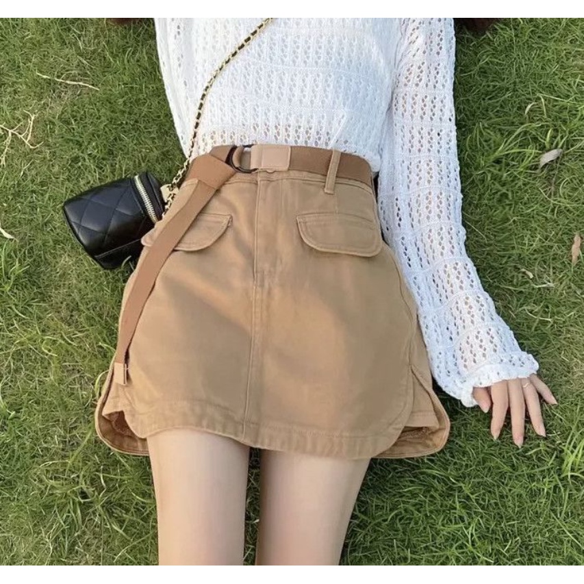 Chân Váy Chữ A Lưng Cao Phong Cách Hàn Quốc Thời Trang Mùa Thu Hàng Mới 2022