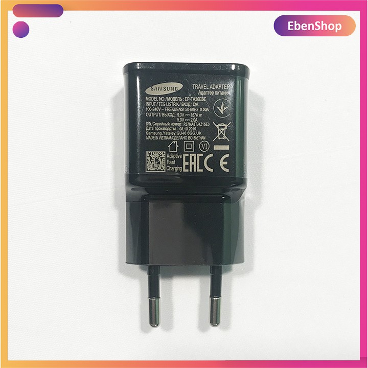 Củ sạc nhanh Samsung 9V/1.67A 15W cho Galaxy S8, S8 plus, note 8, Galaxy S9, S9 plus, note 9.