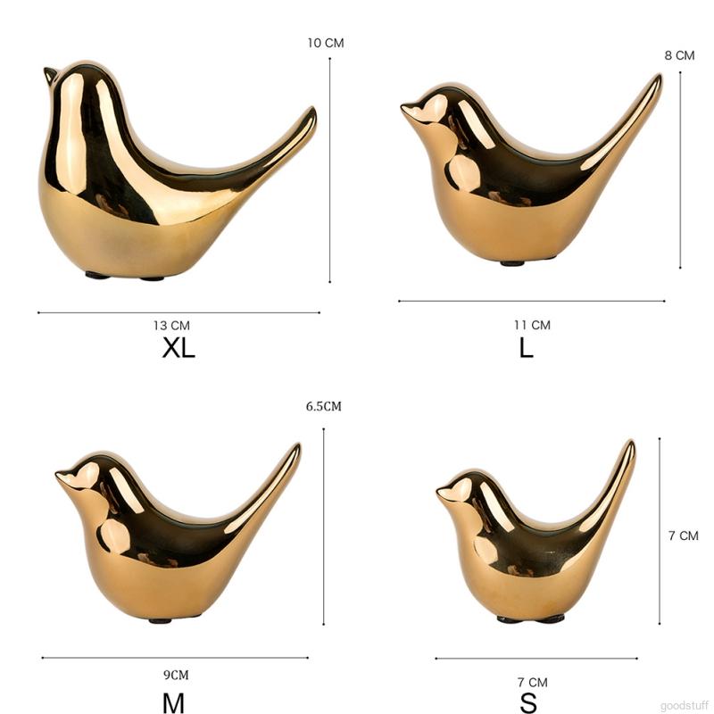Gold Decorations Ceramic Golden Bird Figurines Abletop Decoration Home Decoration Accessories