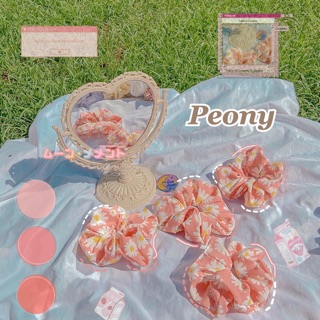 Scrunchies Peony - Dây cột tóc vải hoa cúc hồng @neonchic.vn