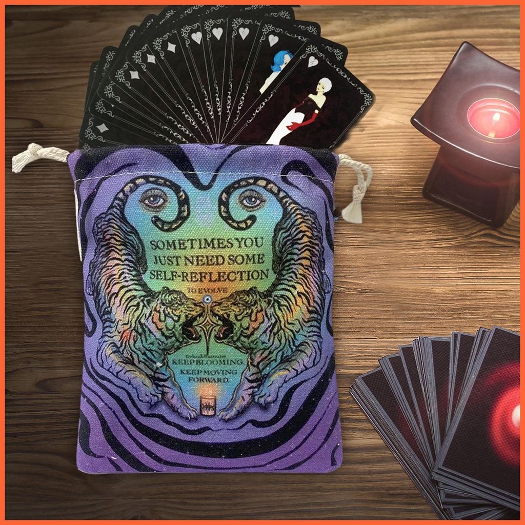 Túi Dây Rút Đựng Bài Tarot 5X7 Inch Họa Tiết Sư Tử Độc Đáo