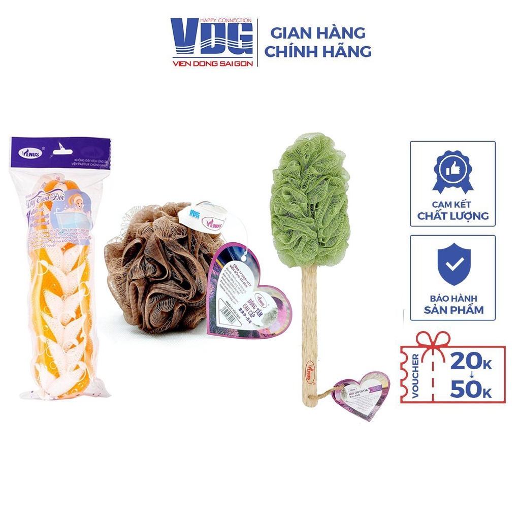 Combo 3 Bông tắm Venus cao cấp nhiều kiểu dáng (Giao màu ngẫu nhiên) - Viễn Đông Sài Gòn