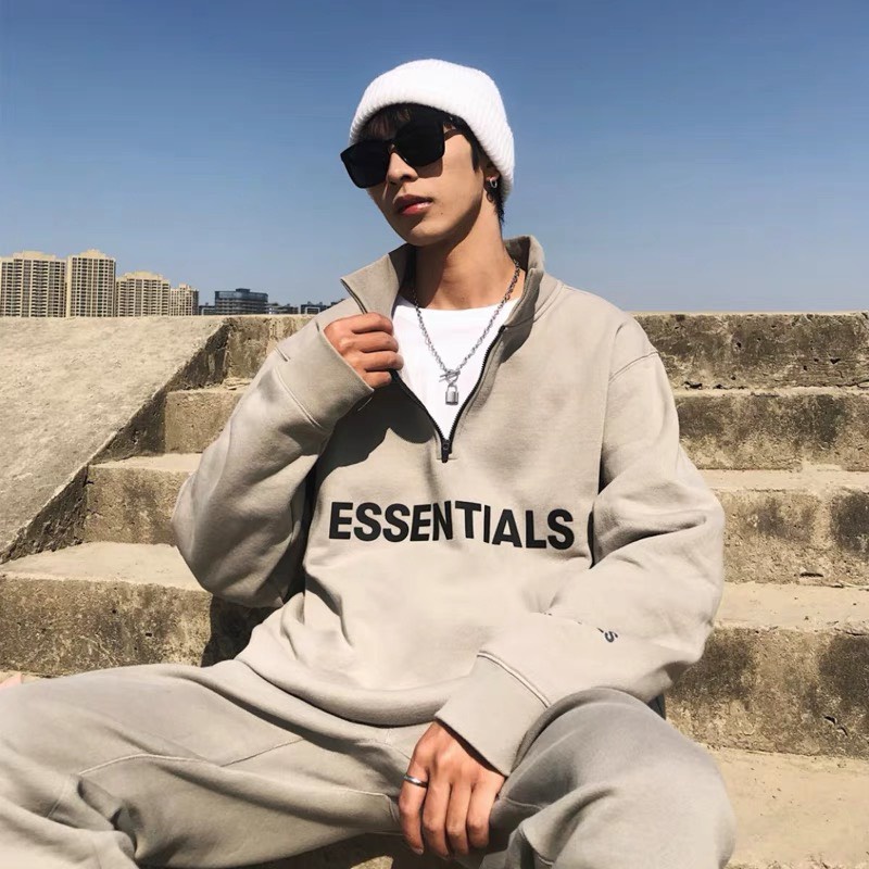 Áo Half zip Sweater Essential Thiết Kế SuzaSport - Áo halfzip unisex form rộng, nỉ bông cao cấp