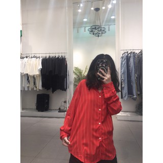 Sơ mi lụa tay dài sọc dọc