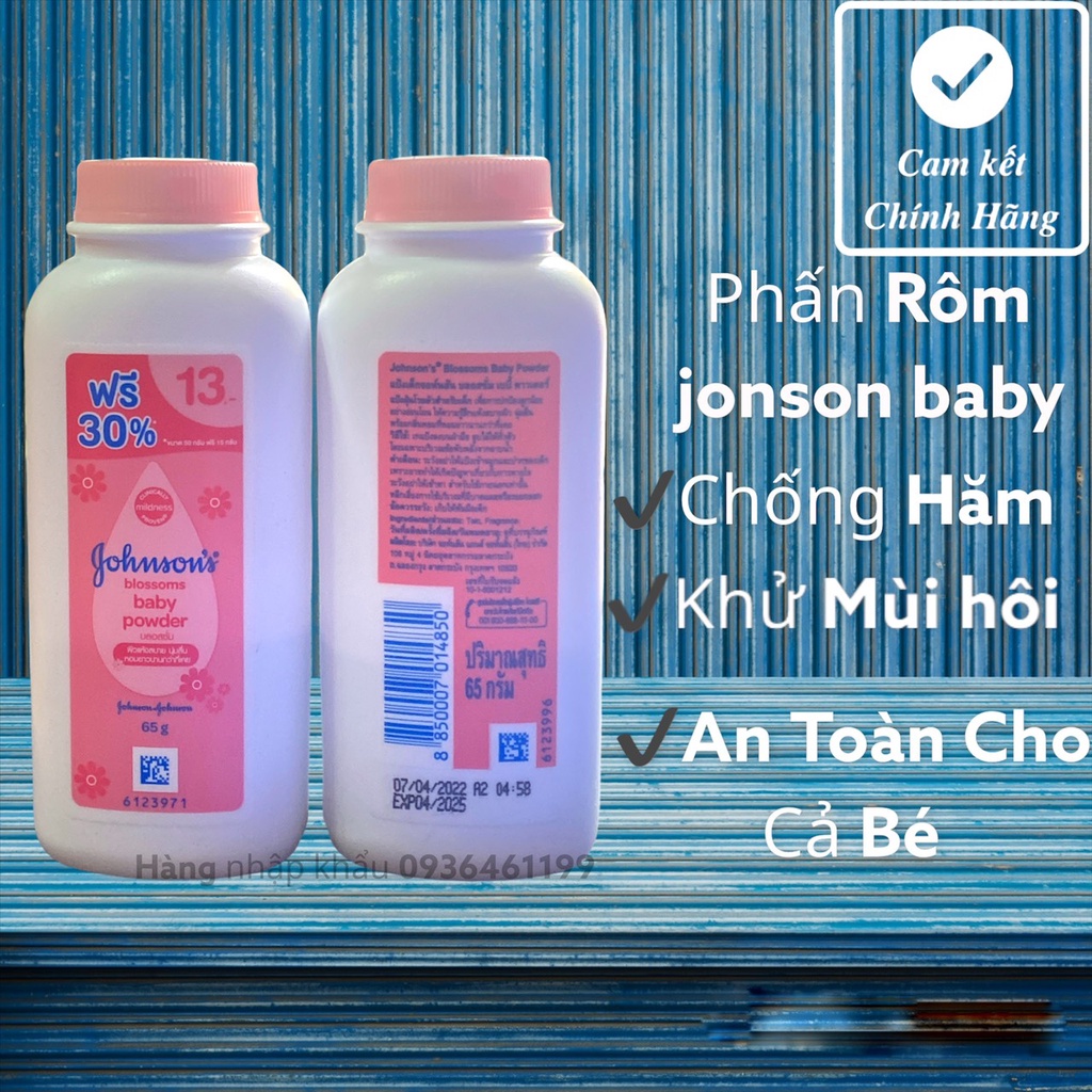 Phấn rôm Johnson Baby 65g chống bết tóc Phấn em bé chống hăm cho bé