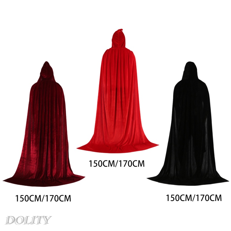 Áo choàng nhung dáng dài có mũ trùm dùng hóa trang halloween