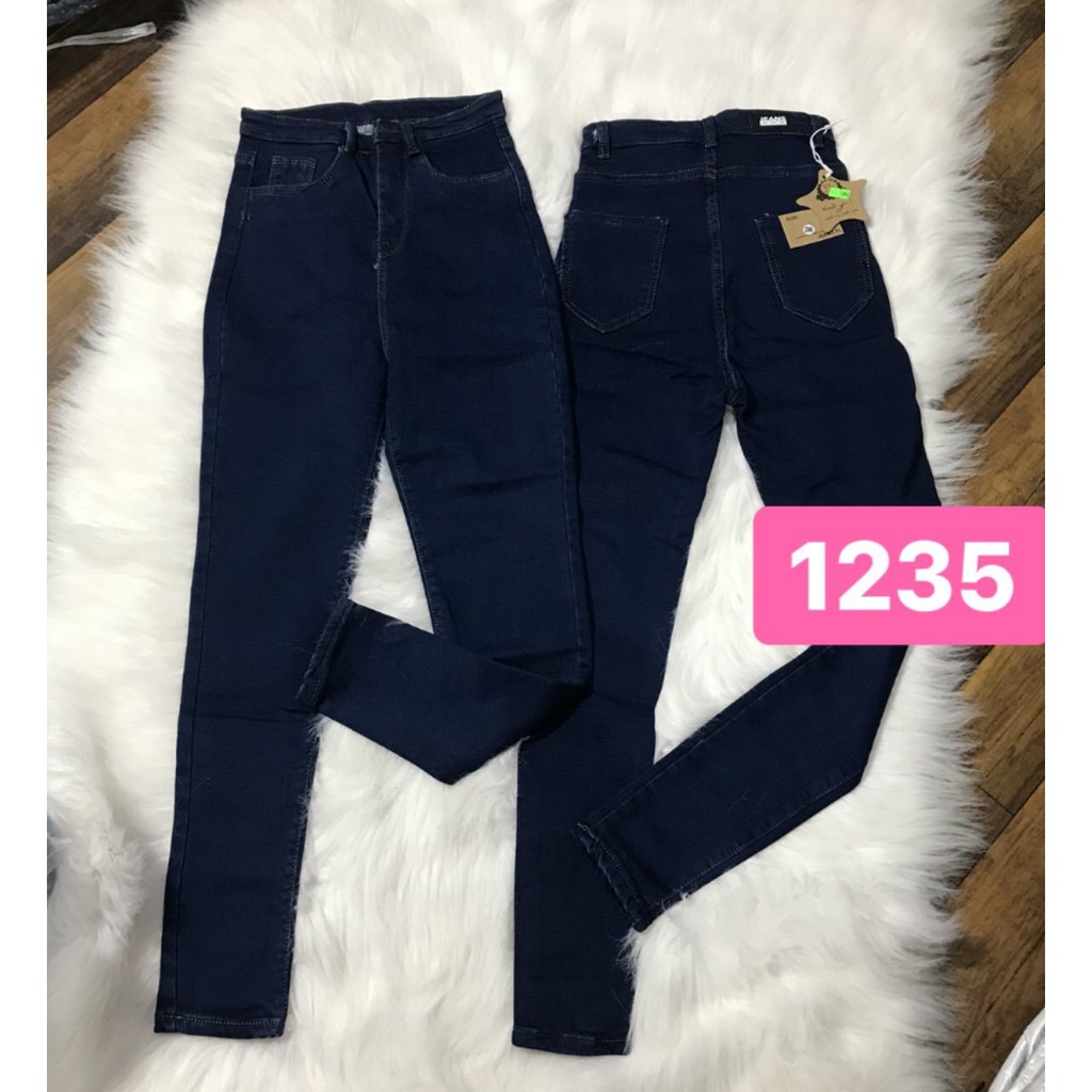 quần jean nữ lưng cao 03/04 xanh - đen mẫu cao tới rốn 1253