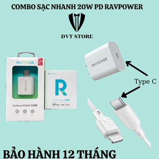[RAV POWER] Combo Sạc Nhanh Chuẩn PD 20w - Fullbox - Bảo Hành 12 Tháng