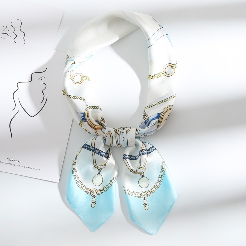 Khăn Choàng Cổ Hình Vuông Vải Lụa Mỏng Dáng Dài Phong Cách Hàn Quốc Thời Trang Thu Đông Cho Nữ