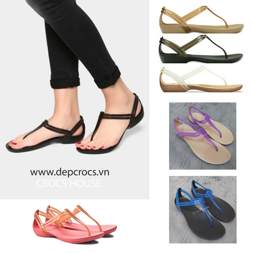 (Chính hãng) Sandal cross T strap chính hãng, sandal crocs nữ cao cấp, sandal xỏ ngón crocs nữ - Crocs house