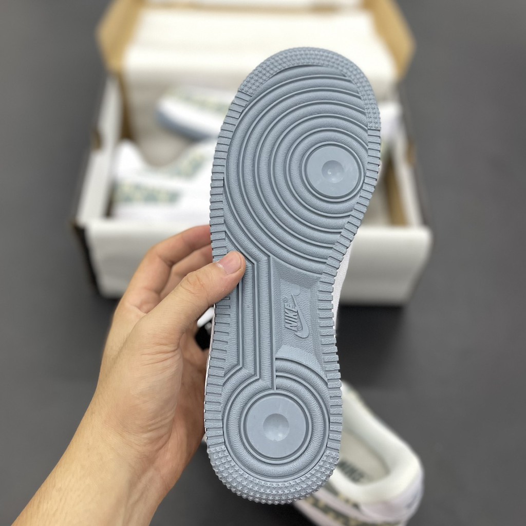 Giày Sneaker AF1 Ny Trắng Xanh Giày Thể Thao Nam Nữ Thấp Cổ Full Phụ Kiện