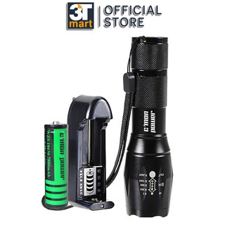 Bộ đèn pin siêu sáng guard xml-t6 10w + pin sạc + sạc