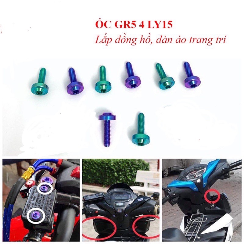 Ốc Titan Gr5 4ly15 Gắn Mặt Đồng Hồ Dán Áo Honda