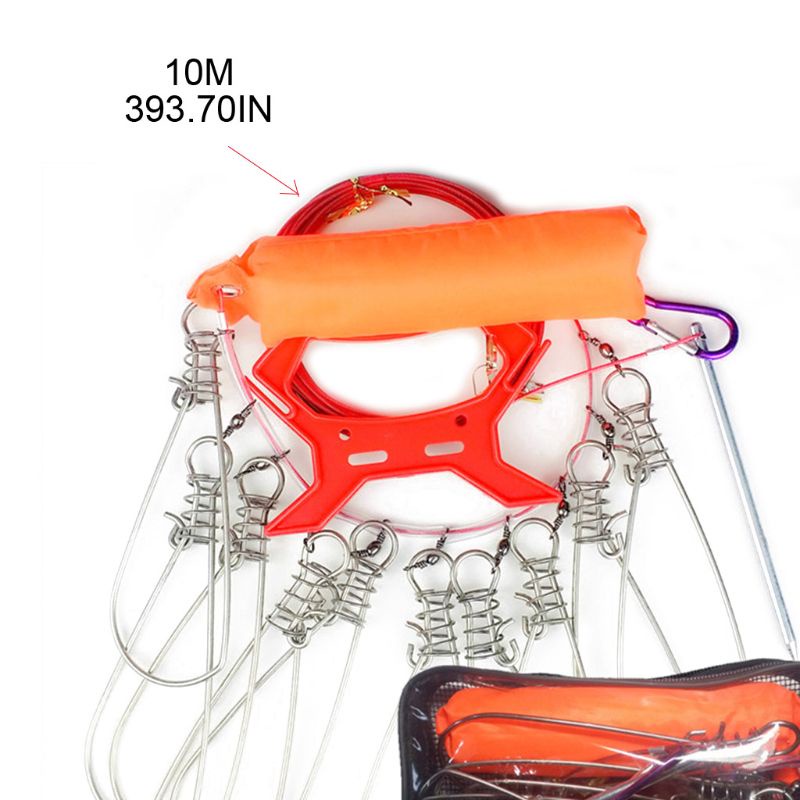 Bộ Dây Câu Cá 10m Kèm 10 Khóa Và Giá Đỡ Cần Câu Bằng Kim Loại
