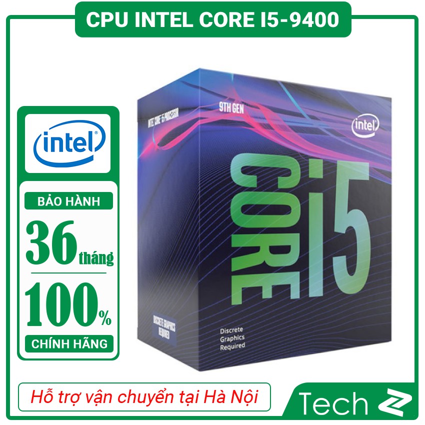 CPU Intel Core i5 9400 (2.9GHz turbo up to 4.1GHz, 6 nhân 6 luồng, 9MB Cache, 65W) - Socket LGA 1151-v2