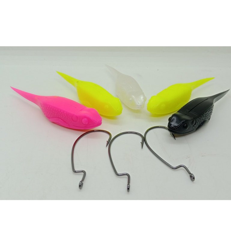 Mồi mềm Skipping ZO Trung Quốc hộp 6 con + 2 lưỡi 100k/6 con-Mồi mềm câu cá siêu rẻ