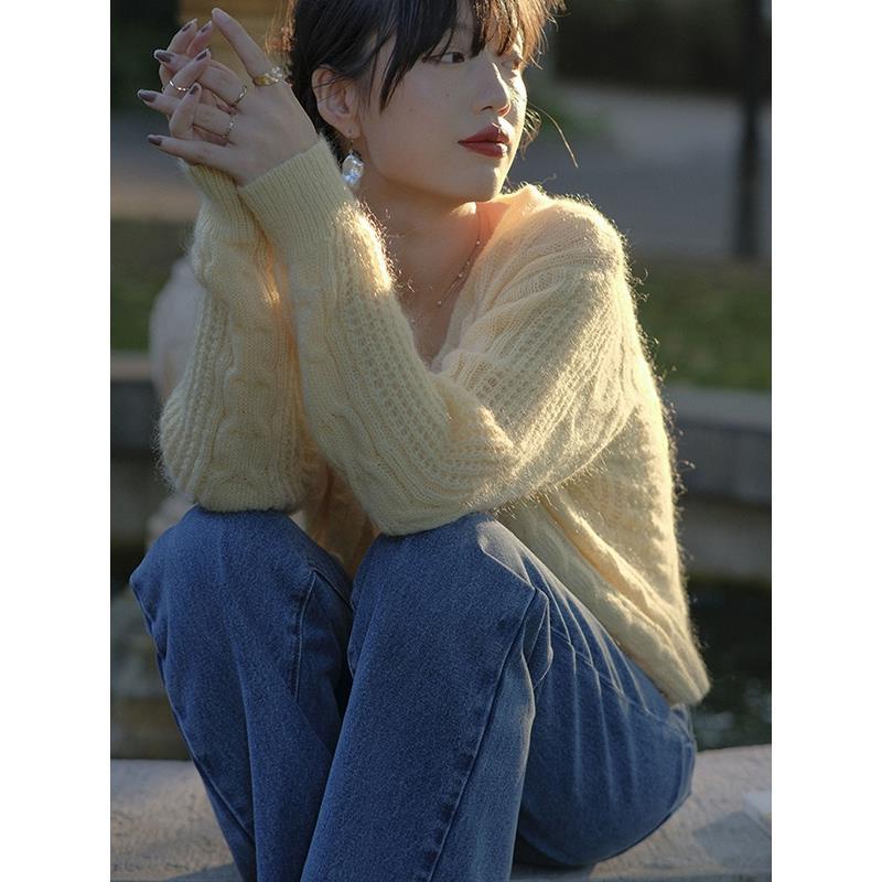 Áo Khoác Cardigan Dệt Kim Dáng Rộng Thời Trang Cho Nữ