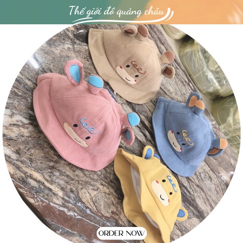 Mũ Nón Rộng Vành Thoáng Khí Hình Gấu Đáng Yêu Cho Bé - Hàng Quảng Châu Cao Cấp (M2)