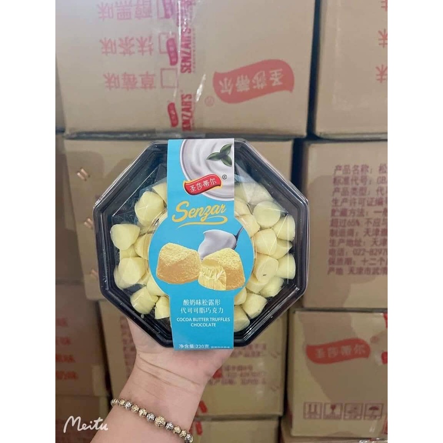 [ Socola ăn vặt ] Combo 2 hộp Socola tươi / Sôcôla truffle Sengar 4 vị hộp 220g siêu đã nghiền