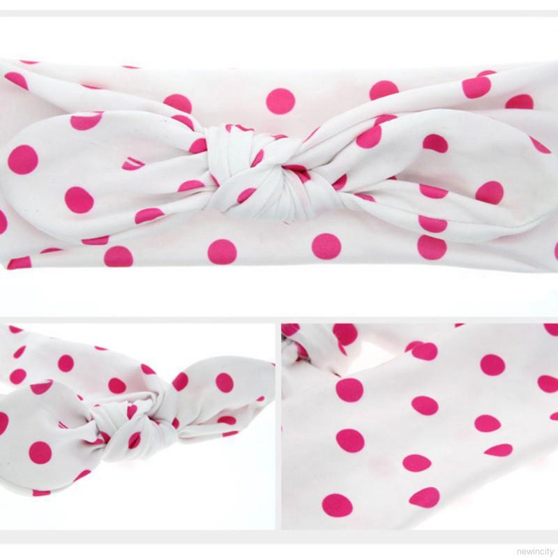 Băng đô bằng vải họa tiết chấm bi thời trang Hàn Quốc xinh xắn cho bé gái