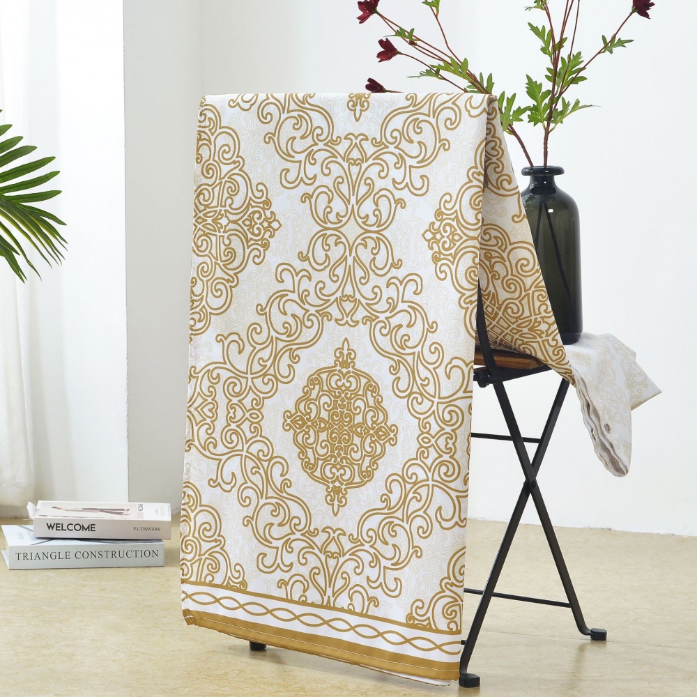 Waterproof thickness Classical Polyester digital printing polyester fabric Shower Curtain with hooks