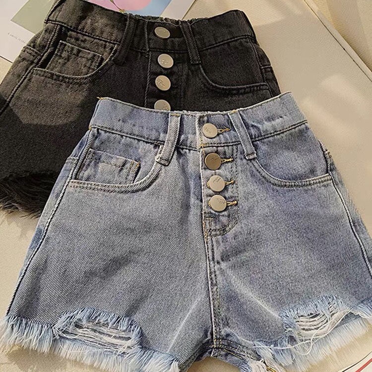 Quần Short Denim Giả Váy Dáng Rộng Thoải Mái Thời Trang Mùa Hè Cho Bé Gái