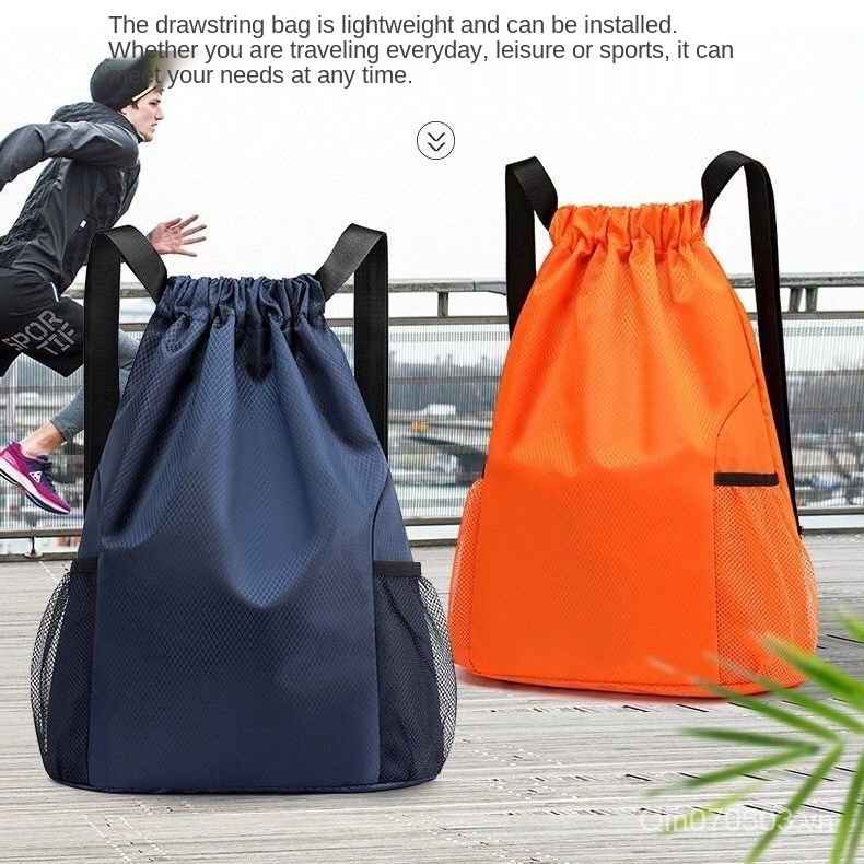 Balo dây rút bằng vải Oxford nhẹ chống nước đựng được bóng rổ cho nam và nữ du lịch ngoài trời