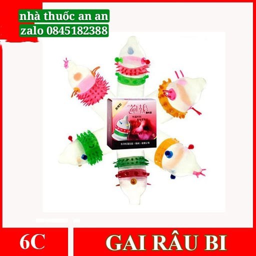 combo 6 cái gồm 6 kiểu bao bao su runbo gai, râu , gai , gân