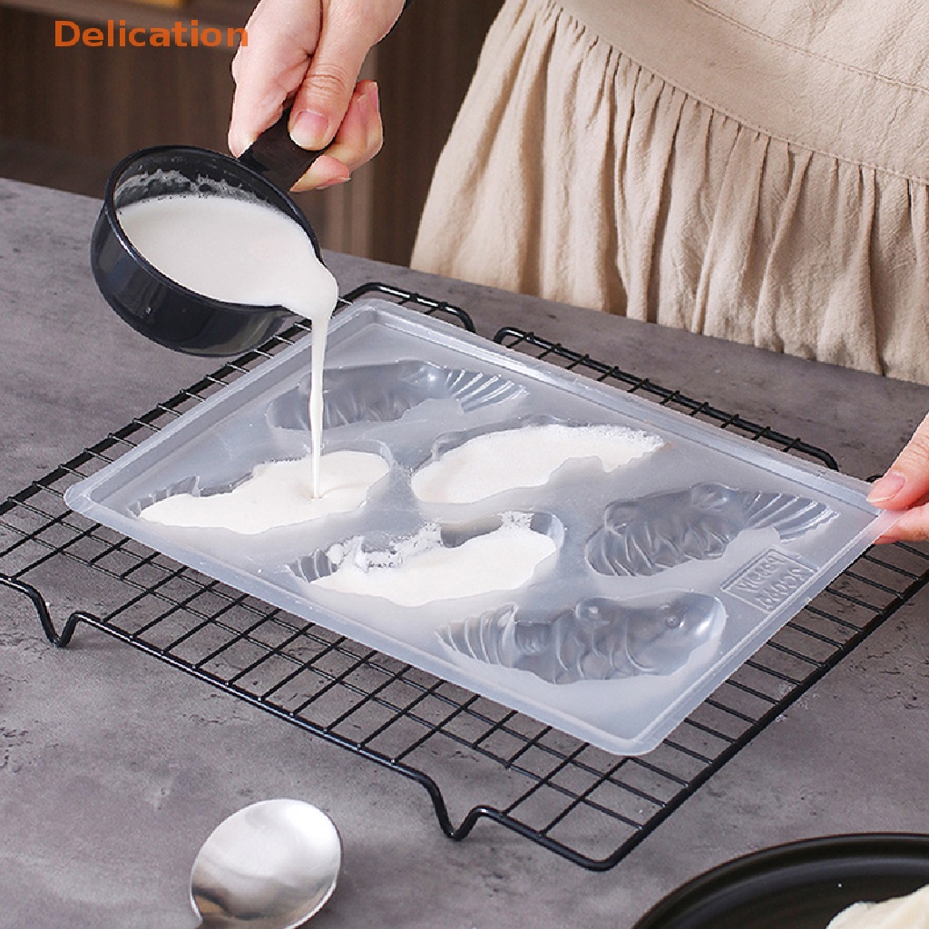 1 Khuôn Silicone Làm Bánh / Xà Phòng 6 Lỗ Hình Cá Chép 3D DIY